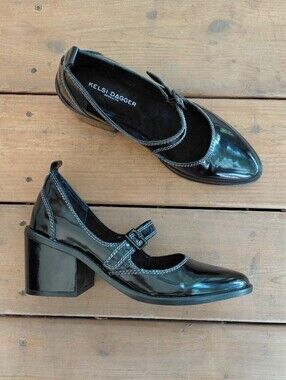 Kelsi Dagger Elm Heeled Mary Jane Shoes Sz 6.5 Patent Coquette Goth